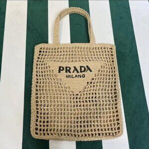 Prada Raffia Tote Bag